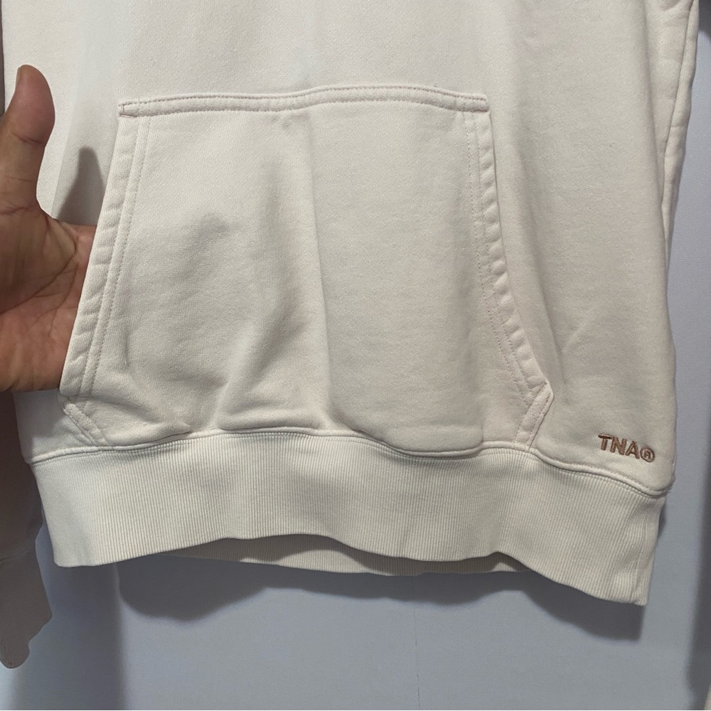 TNA Sweatfleece Terry Fleece Hoodie XS Cream Beige Perfect Fit Casual Comfy - Picture 3 of 10